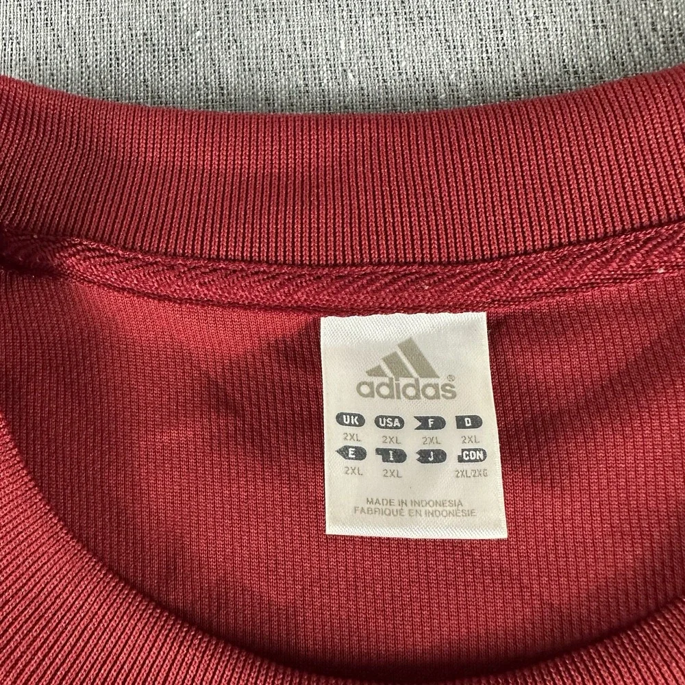 Adidas Shirt Mens 2XL Red Short Sleeve‎ Casual Workout Gym Workout Y2K VTG